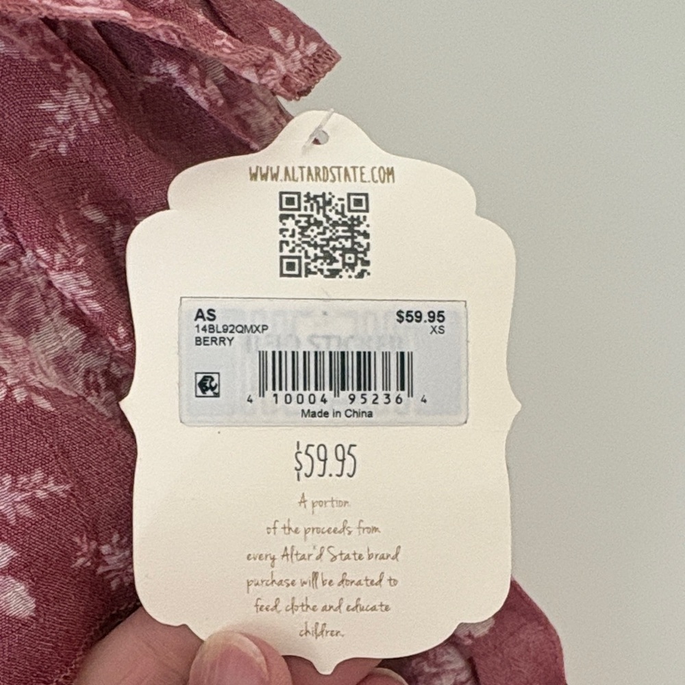 Altar'd State Floral Tiered Mini Skirt - Mauve - Picture 4 of 6